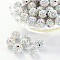Pave Disco Ball Beads, Polymer Clay Rhinestone Beads, Grade A, Round, Crystal AB, Rhinestone: PP13(1.9~2mm), 6 Rows Rhinestone, 10mm, Hole: 1.5mm