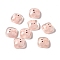 Transparent Resin Cabochons, Square, Misty Rose, Rabbit Pattern, 19x19x8mm