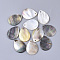 Black Lip Shell Pendants, Teardrop, Black, 25x19x1~2mm, Hole: 1.6mm