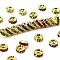 Brass Rhinestone Spacer Beads, Cadmium Free & Lead Free, Grade A, Straight Flange, Golden Metal Color, Rondelle, Mixed Color, 8x3.8mm, Hole: 1.5mm