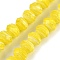 Handmade Lampwork Beads Strands, Faceted, Rondelle, Gold, 10x7.5mm, Hole: 1.6mm, about 60pcs/strand, 17.72''(45cm)