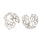 Rack Plating Brass Flower Bead Caps, Nickel Free, 3-Petal, Long-Lasting Plated, Platinum, 16.4x11.8mm, Hole: 1.2mm