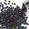 6/0 Glass Seed Beads, Iris Round, Colorful, 4mm, Hole: 1mm, about 4500pcs/pound
