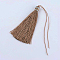 Nylon Thread Tassel Big Pendant Decorations, Camel, 100x10mm