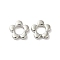CCB Plastic Bead Frames, Flower, Platinum, 14x15x3.5mm, Hole: 1.6mm, Inner Diameter: 7mm