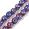 Handmade Lamword Beads Strands, Round with Polka Dot, Royal Blue, 10~11x9~10mm, Hole: 1.4mm, about 40pcs/strand, 14.2~15.94''(36~40.5cm)