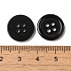 樹脂ボタン  染め  フラットラウンド  ブラック  15x2.5mm  穴：2mm  395個/袋&nbsp;RESI-D030-15mm-02-3