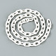 不透明なアクリルアズキチェーン  オーバル  ホワイト  13x8x2mm  19.68インチ（50cm）/連&nbsp;SACR-N010-002L-6