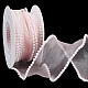 チロリアンテープ  プラスチック製の模造パールビーズ付き  ピンク  1-5/8インチ（40mm）  約4.92ヤード（4.5m）/ロール&nbsp;SRIB-WH0011-352B-1