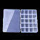 プラスチックビーズ収納ケース  20のコンパートメント  長方形  透明  27x19x4.5cm  コンパートメント：52x45mm&nbsp;CON-Q031-04B-3