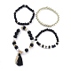 Multi-layered Stretch Bracelets Sets&nbsp;BJEW-H533-02D-3