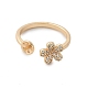 Flower Brass Micro Pave Cubic Zirconia Cuff Ring Setting&nbsp;KK-A244-01A-G-2