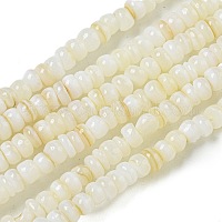 染め天然淡水シェルビーズ連売り  ロンデル  ホワイトスモーク  1~4.5x4~4.5x2~4.5mm  穴：0.5mm  約159個/連  15.12''（38.4センチメートル）&nbsp;X1-BSHE-G039-07N