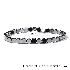 Personal Black Agate Stone Bracelet for Men Women Vintage Style Elastic Cord Jewelry