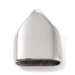 変色しにくい304ステンレススチールコードエンド  手動研磨  エンドキャップ  ステンレス鋼色  23x22.5mm  穴：5.5x4.5mm  内径：20x10mm