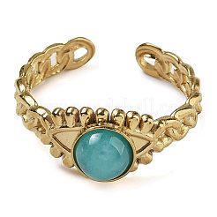 Natural Amazonite Finger Rings&nbsp;RJEW-U027-01G-04