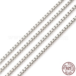 変色防止ロジウムメッキ スターリングシルバーベネチアンチェーン925本  溶接されていない  プラチナ  リンク：1.2x1x1mm&nbsp;LS-STER-F052-09P