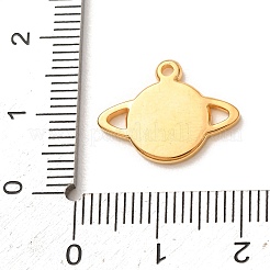 304ステンレススチールエナメルペンダント  惑星チャーム  ゴールドカラー  ホワイト  13x17x1.5mm  穴：1.4mm&nbsp;SA-CBA46B2-06G