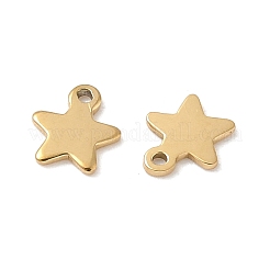 304ステンレススチールチャーム  星のチャーム  ゴールドカラー  5.5x4.5x0.5mm  穴：0.7mm&nbsp;STAS-K306-15A-G