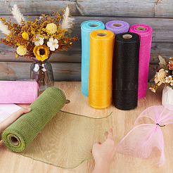 12Rolls 12 Colors Plastic Mesh Flower Bouquets Wrapping Paper&nbsp;DIY-MA0007-21