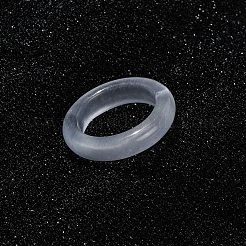 猫の目の指輪  女性用プレーンバンドリング  ライトブルー  6mm  内径：18mm&nbsp;RJEW-G363-01B-01