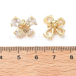 真鍮マイクロパヴェクリアキュービックジルコニアペンダント  蝶  18KGP本金メッキ  13x15x11mm  穴：3mm&nbsp;KK-A259-25A-G