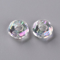 Transparent Acrylic European Beads&nbsp;X-TACR-S156-013