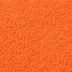 MIYUKIラウンドロカイユビーズ  日本製シードビーズ  （rr406)不透明なオレンジ  15/0  1.5mm  穴：0.7mm  約5555PCS /ボトル  10 G /ボトル&nbsp;SEED-JP0010-RR0406