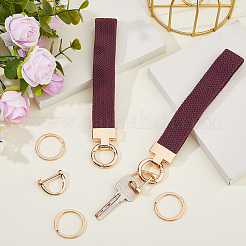 2 Sets Zinc Alloy Nylon Rubber Keychains&nbsp;KEYC-HS0001-12A