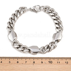 304 Stainless Steel Cuban Link Chain Bracelets&nbsp;BJEW-G766-02P