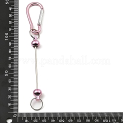 アルミ製クライミングカラビナ  ビーズ付き鉄製キー留め  プラム  146mm&nbsp;X1-AJEW-B025-03