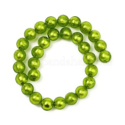 Handmade Silver Foil Glass Beads Strands&nbsp;FOIL-F002-01E
