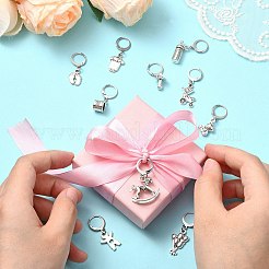 20Pcs 10 Styles Mixed Shapes Alloy Pendant Locking Stitch Markers&nbsp;HJEW-CJ00040
