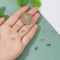 ステンレススチール製プッシュゲートスナップキーチェーン留め具10個  ステンレス鋼色  7.5x4x2.5mm  穴：3.5mm&nbsp;FIND-HS0001-70