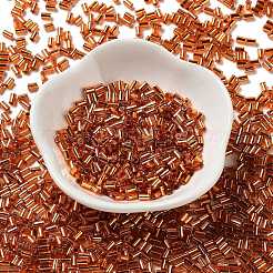 ベーキングペイントガラスラウンドラッパビーズ  銀並ぶ  チューブ  チョコレート  3.5~3.8x2~2.5mm  穴：1.2mm&nbsp;SEED-Z002-A-E09