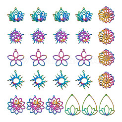 28Pcs 7 Style 304 Stainless Steel Connector Charms & Pendants&nbsp;STAS-BY0001-12