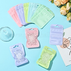 50個入り、5色、長方形のプラスチック製陰陽柄再封可能包装袋  セルフシールバッグ  ミックスカラー  10x6x0.02cm  片側の厚さ：2.5ミル（0.065mm）  10個/カラー&nbsp;ABAG-YW0001-06