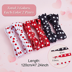 6 Pairs 3 Colors Polyester Shoelaces&nbsp;DIY-GA0008-77