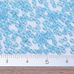 MIYUKIラウンドロカイユビーズ  日本製シードビーズ  （rr260)透明なアクアab  11/0  2x1.3mm  穴：0.8mm  約1100PCS /ボトル  10 G /ボトル&nbsp;SEED-JP0008-RR0260