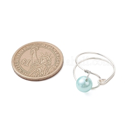 Shell Pearl with Copper Wire Finger Rings&nbsp;RJEW-JR00980