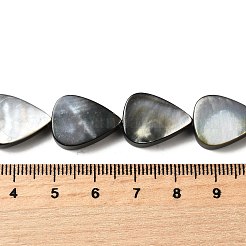 天然ブラックリップシェルビーズ連売り  ティアドロップ  17~17.5x13~13.5x4~4.5mm  穴：1.2mm  約23個/連  15.63''（39.7cm）〜15.71''（39.9cm）&nbsp;BSHE-D300-04C