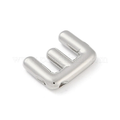 ラックメッキ真鍮チャーム  長持ちメッキ  鉛フリー＆カドミウムフリー  プラチナ  文字e  19x14x4mm  穴：1.8mm&nbsp;KK-A224-01E-P