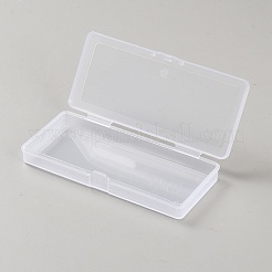 Ppプラスチックビーズ保管容器  ヒンジ付き蓋付き  長方形  透明  12.5x5.7x1.6cm  内径：12.2のCM&nbsp;CON-WH0089-97A