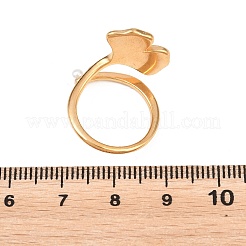 304ステンレススチールカフオープンリング  葉  樹脂パール付き  ゴールドカラー  15mm  usサイズ4 1/4(15mm)&nbsp;RJEW-E298-03G