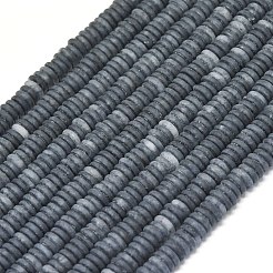Frosted Natural Black Agate Beads Strands&nbsp;G-K389-C45-01