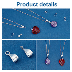8スタイルのスターリングシルバーチューブベイル2個  ループベイル  メロンシード バックル ペンダントベイル  銀  10x5x4mm  穴：2mm  内径：3.5x5.5mm  4個/スタイル&nbsp;STER-PH0002-20