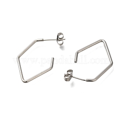 女性用304ステンレススチールスタッドピアス  ステンレス鋼色  29x1.5mm&nbsp;EJEW-M028-07S