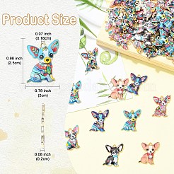 15本合金エナメルペンダント  犬のチャーム  ゴールドカラー  ミックスカラー  25x20x2mm  穴：1.8mm&nbsp;FIND-YW0011-95