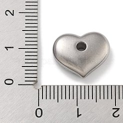 変色防止304ステンレススチールチャーム  ハートチャーム  ステンレス鋼色  12.5x15x5mm  穴：2mm&nbsp;STAS-D197-20P-03