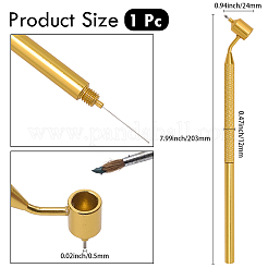 アルミ傾斜細線ペイントペン  ゴールドカラー  203x24x12mm  穴：0.5mm&nbsp;AJEW-WH20054-211G-01